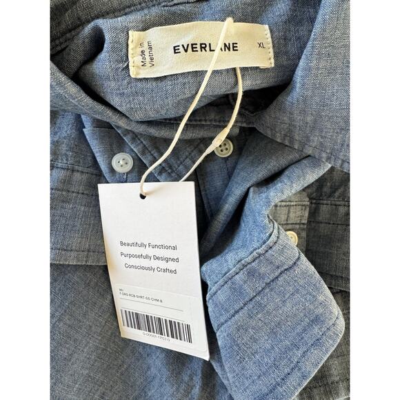 NWD Everlane The Daytripper Shirt Dress Blue Denim Chambray Size XL - Picture 9 of 10